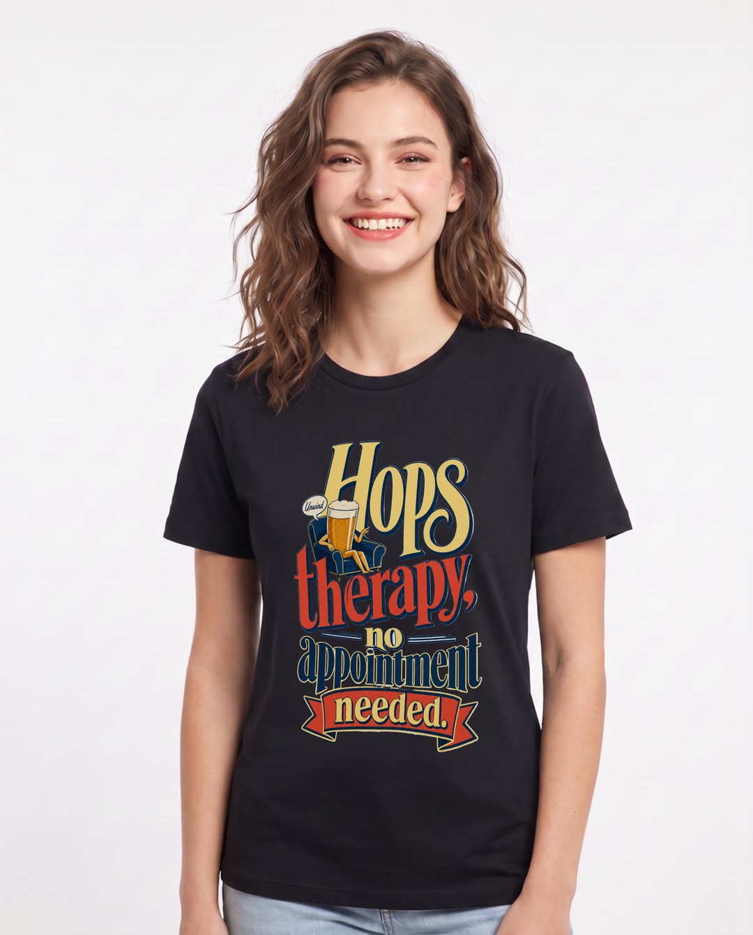 Beer Black T-Shirt for Women – Everyday Expression Graphic Tee product image 3
