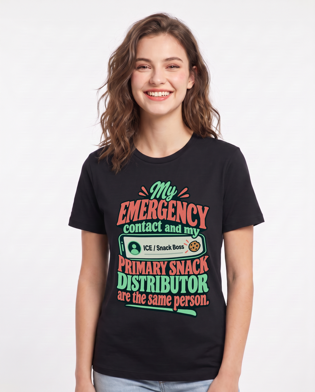 Couples Black T-Shirt for Women – Everyday Expression Graphic Tee product image 3