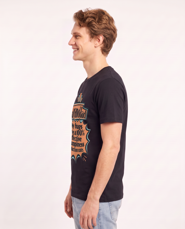 Graphic Men's Black T-Shirt - My hugs have a 100% effective grumpiness product image 2