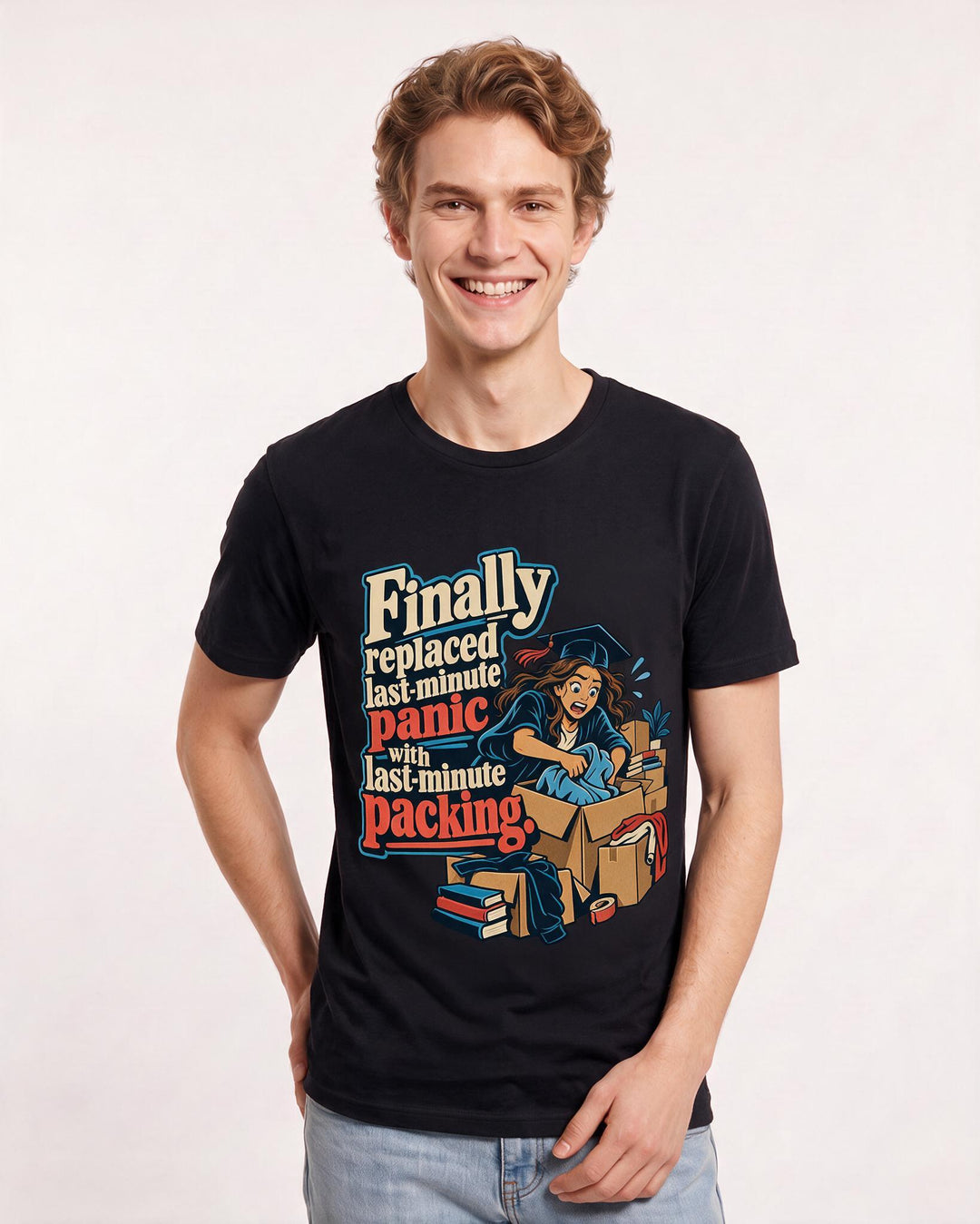 Graduation Black T-Shirt for Men – Everyday Expression Graphic Tee product image 1