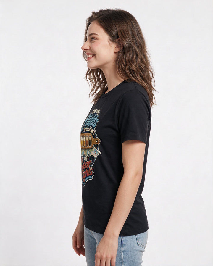 Beer Black T-Shirt for Women – Everyday Expression Graphic Tee product image 2