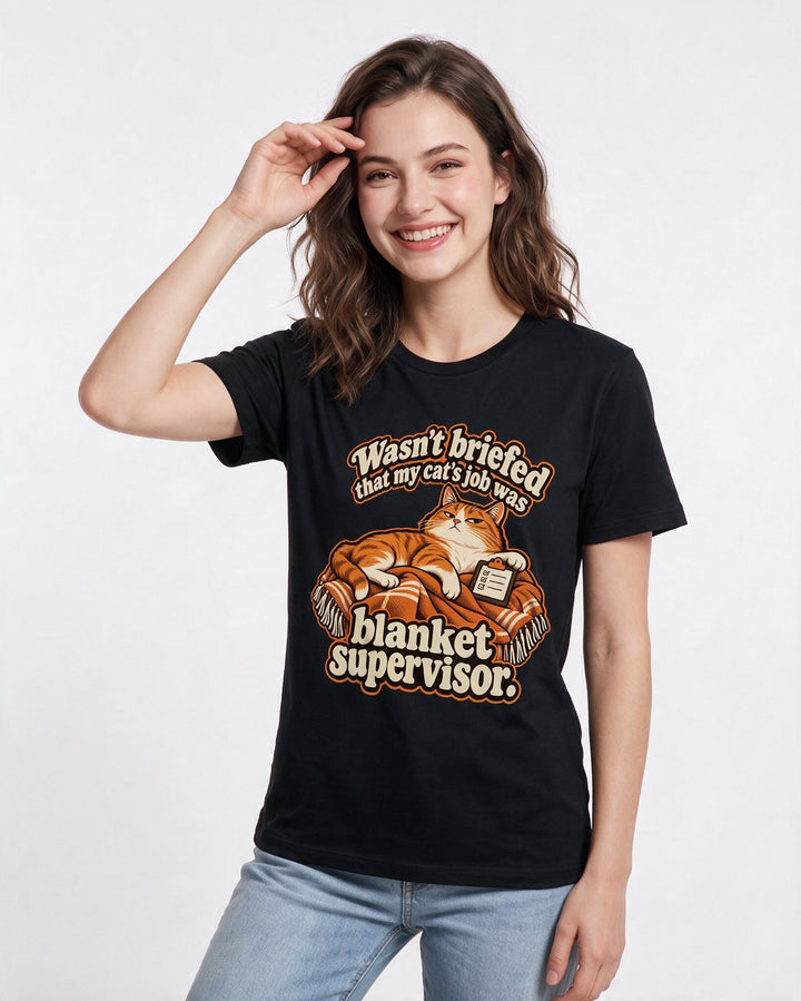 Cat Lover Black T-Shirt for Women – Everyday Expression Graphic Tee product image 1