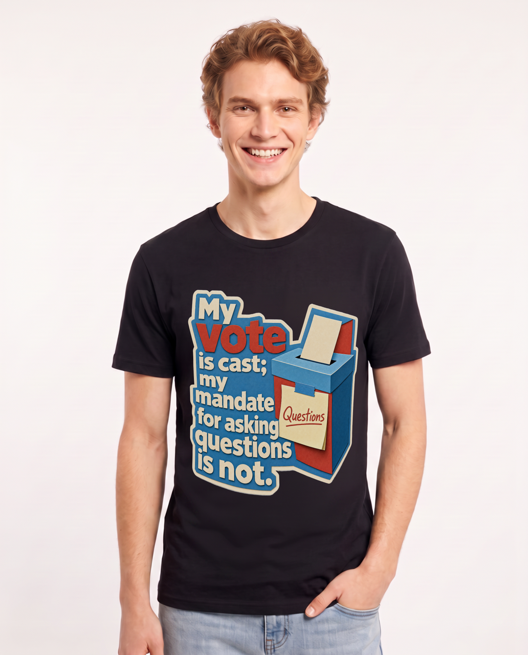 Political Statement Black T-Shirt for Men – Everyday Expression Graphic Tee product image 3
