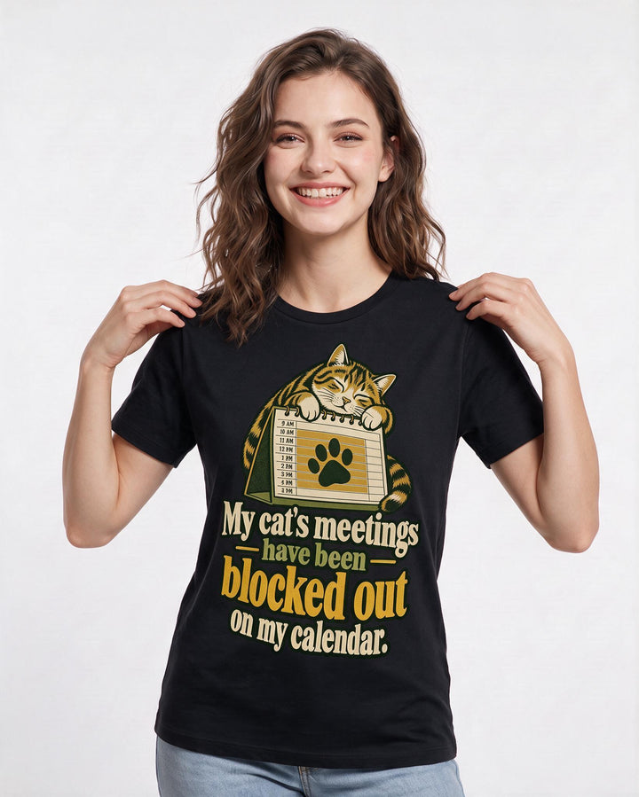 Cat Lover Black T-Shirt for Women – Everyday Expression Graphic Tee product image 1