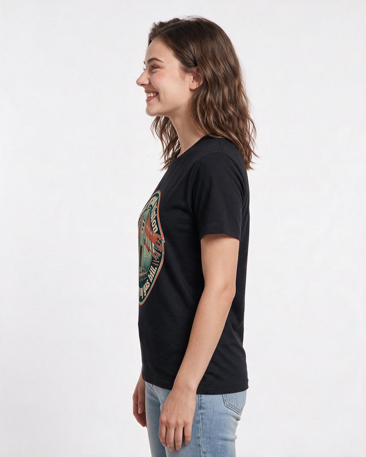 Political Statement Women's Black T-Shirt – Your grand vision won't pay my gas product image 2