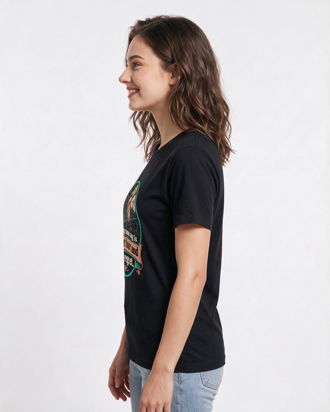 Cat Lover Black T-Shirt for Women – Everyday Expression Graphic Tee product image 2