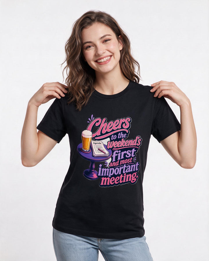 Beer Black T-Shirt for Women – Everyday Expression Graphic Tee product image 1