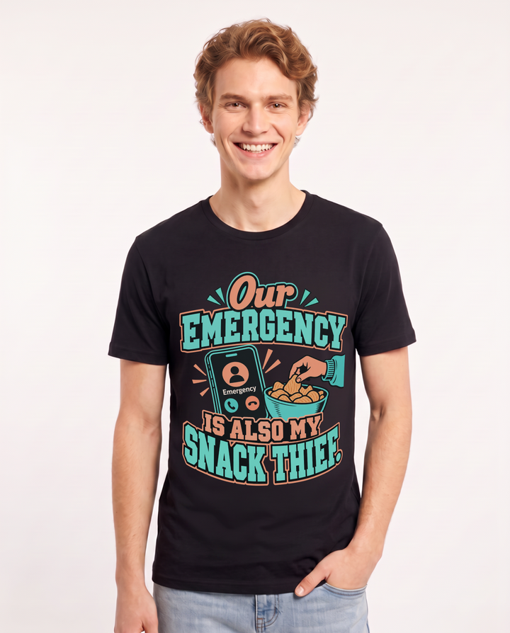 Couples Black T-Shirt for Men – Everyday Expression Graphic Tee product image 3