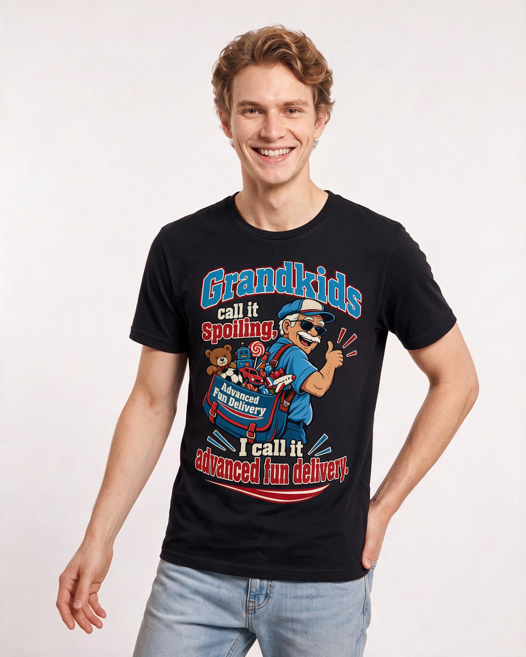 Grandparent Black T-Shirt for Men – Everyday Expression Graphic Tee product image 1