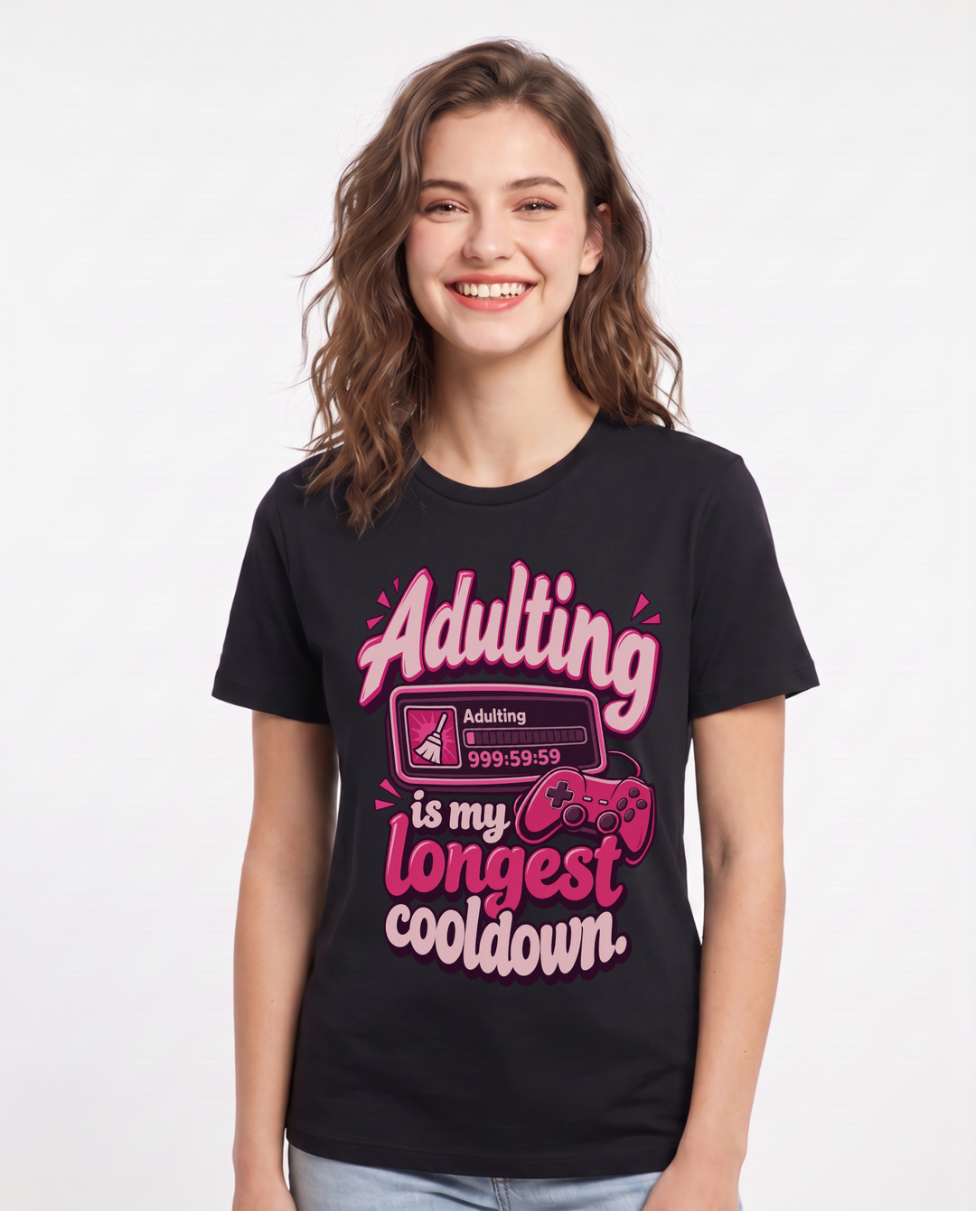 Gaming Black T-Shirt for Women – Game Night Graphic Tee product image 3