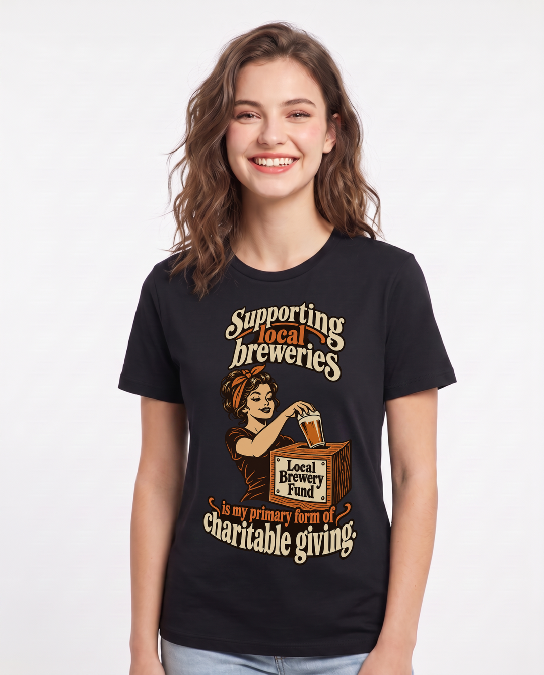 Beer Black T-Shirt for Women – Everyday Expression Graphic Tee product image 3