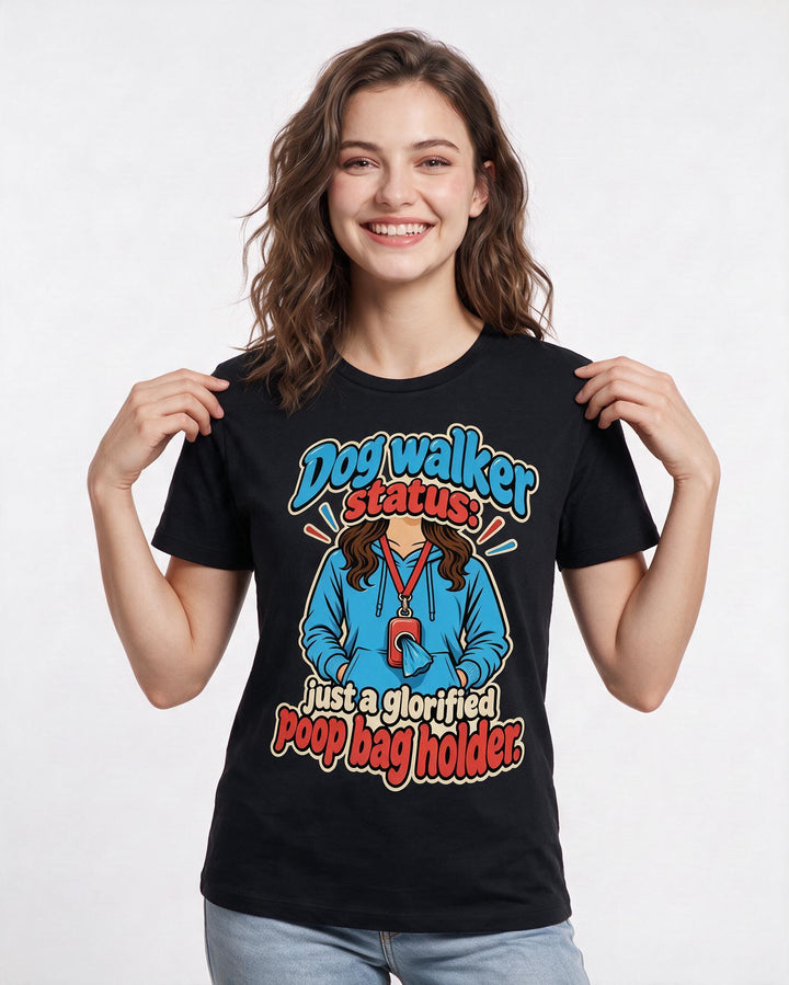 Dog Lover Black T-Shirt for Women – Everyday Expression Graphic Tee product image 1