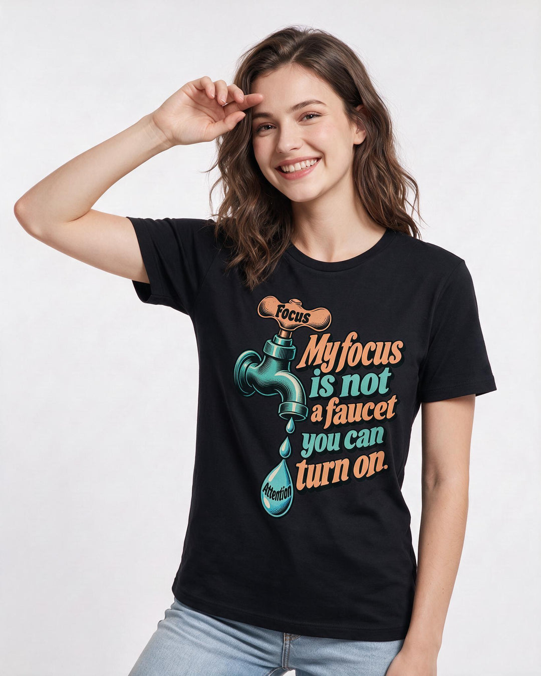 Neurodiversity Black T-Shirt for Women – Everyday Expression Graphic Tee product image 1