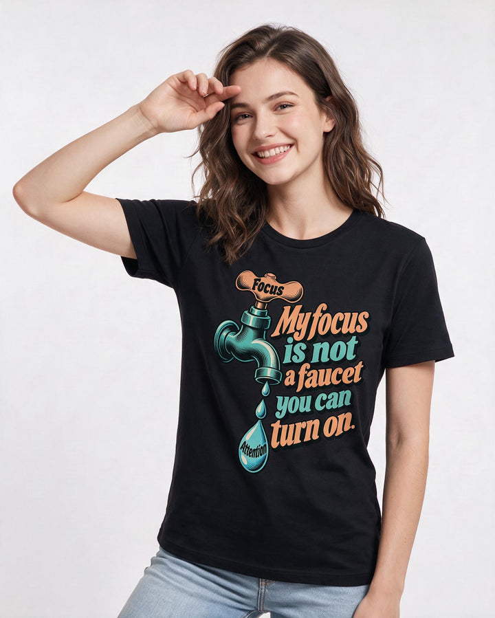 Neurodiversity Black T-Shirt for Women – Everyday Expression Graphic Tee product image 1
