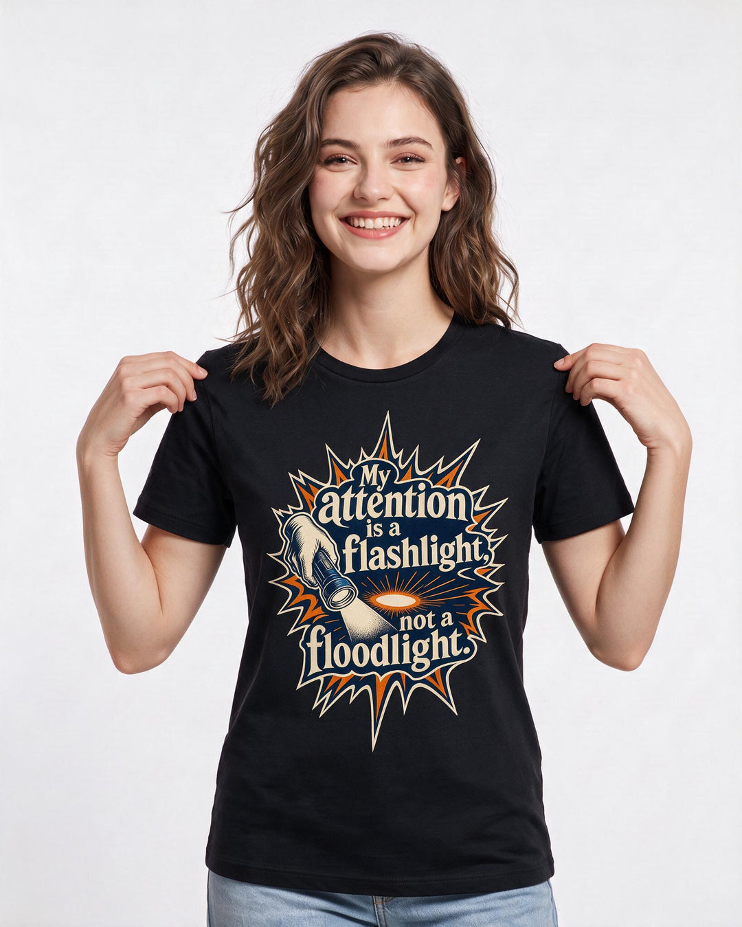 Neurodiversity Black T-Shirt for Women – Everyday Expression Graphic Tee product image 1