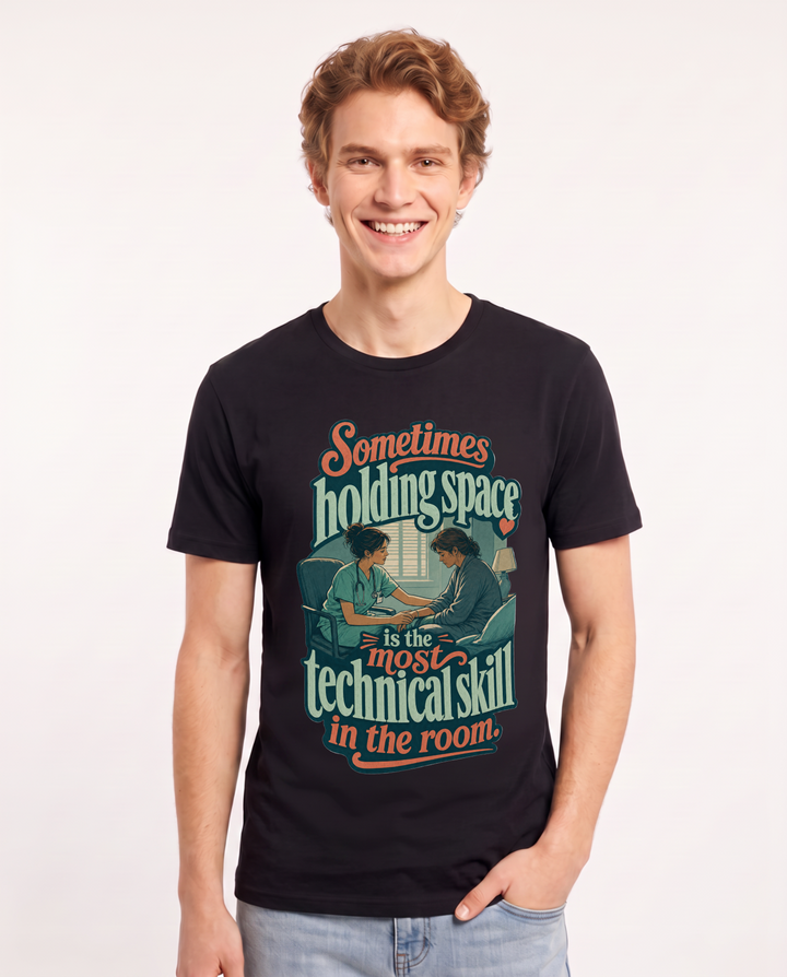 Nurse Men's Black T-Shirt – Sometimes holding space is the most technical skill in the room. product image 1