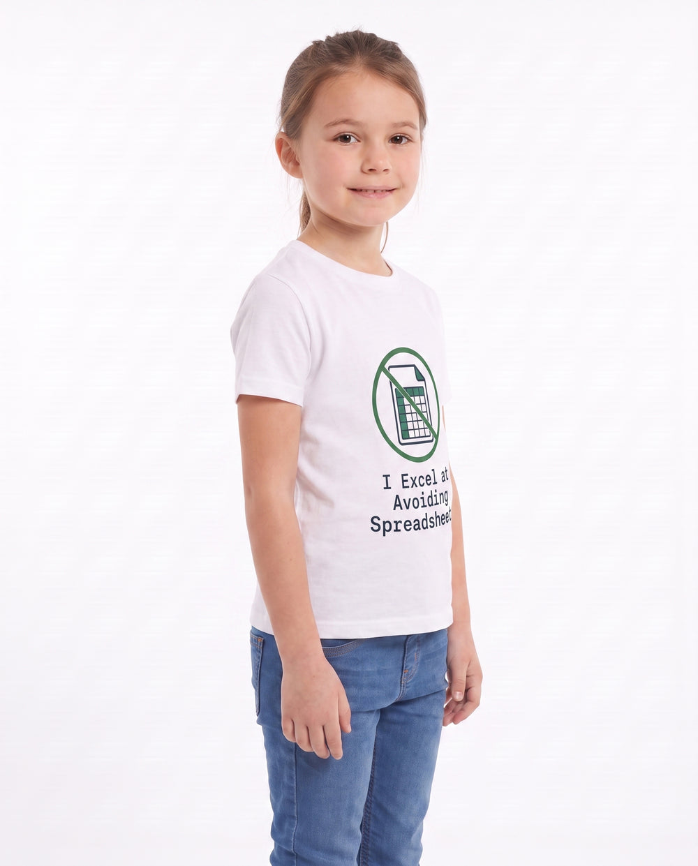 I Excel At Avoiding Spreadsheets White T-Shirt mockup 2