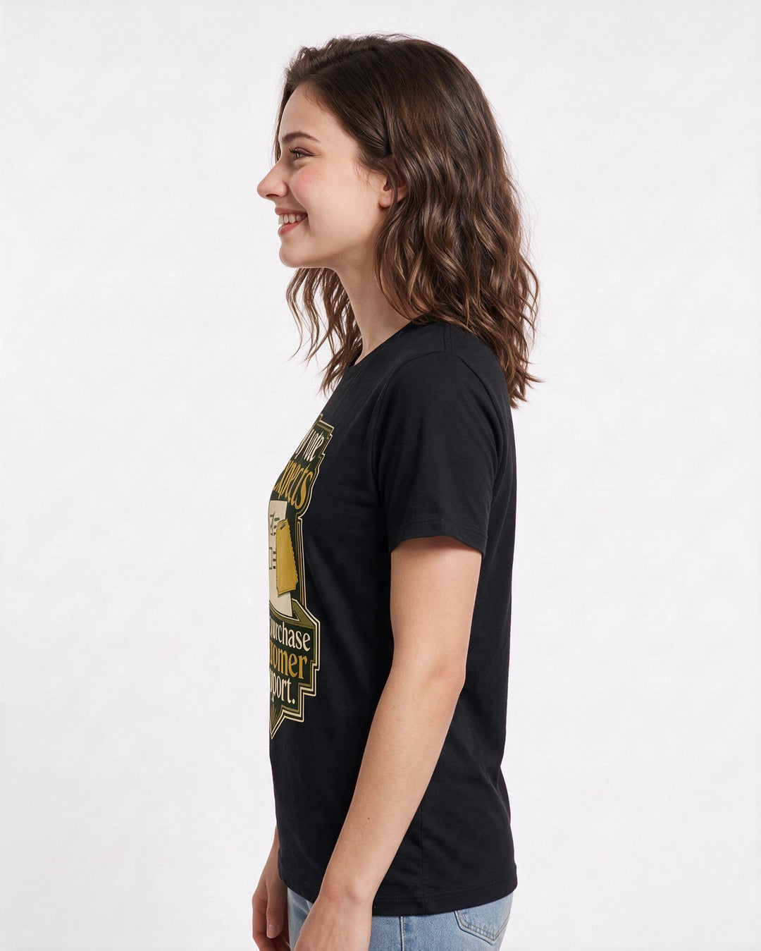 Political Statement Women's Black T-Shirt – My vote expects post-purchase customer support. product image 2