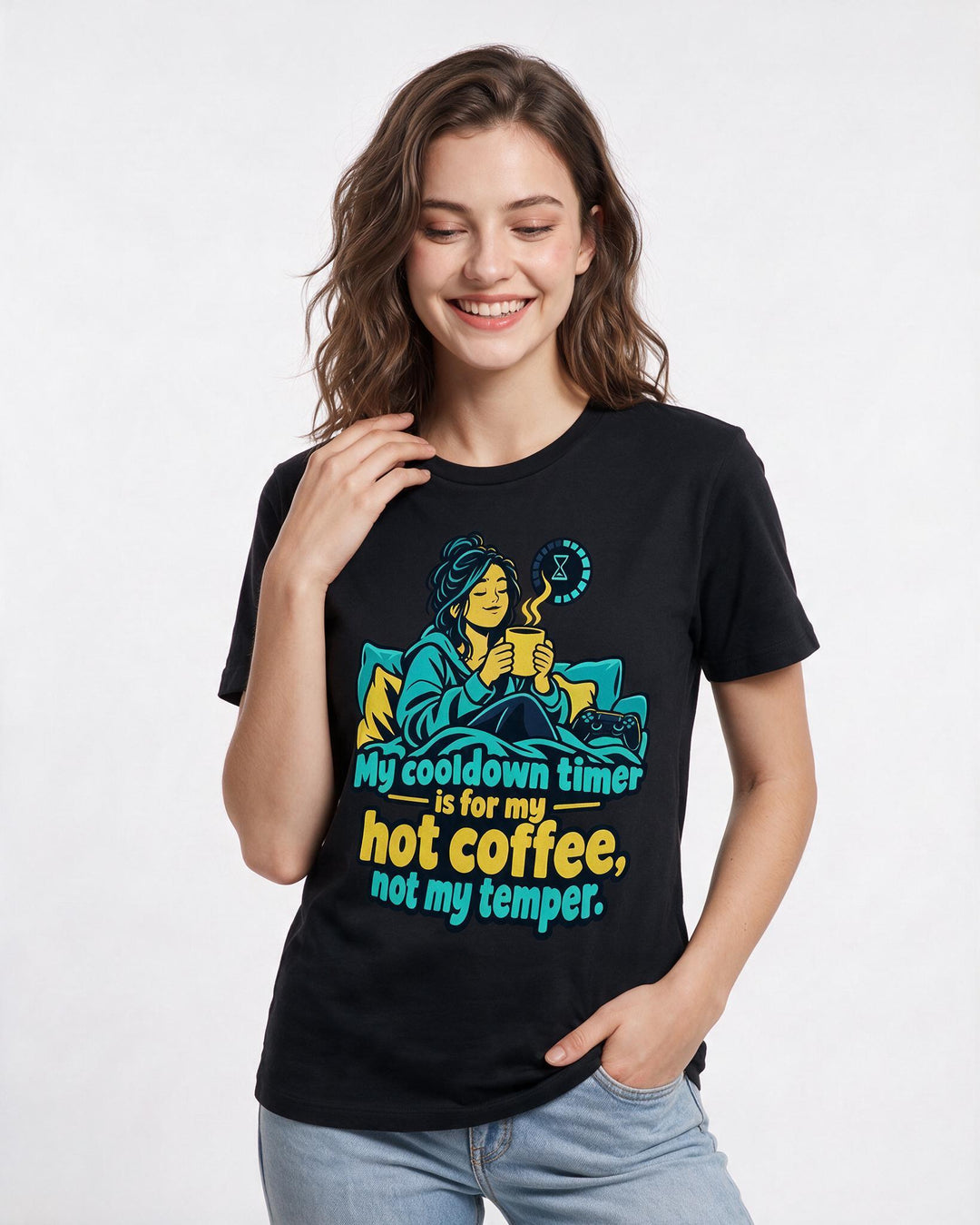 Gaming Black T-Shirt for Women – Game Night Graphic Tee product image 1
