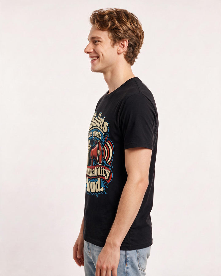 Political Statement Black T-Shirt for Men – Everyday Expression Graphic Tee product image 2