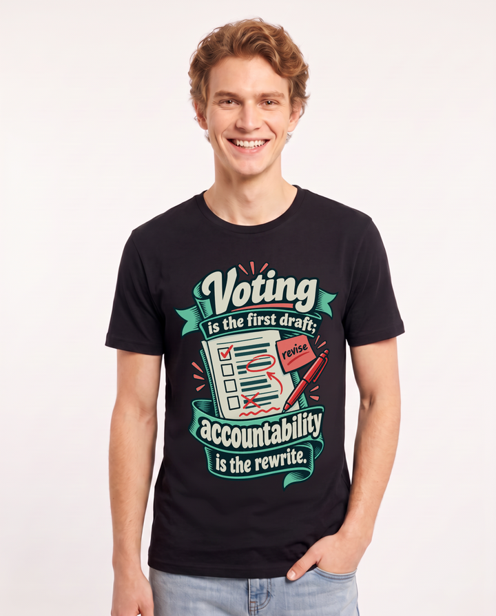 Political Statement Black T-Shirt for Men – Everyday Expression Graphic Tee product image 3