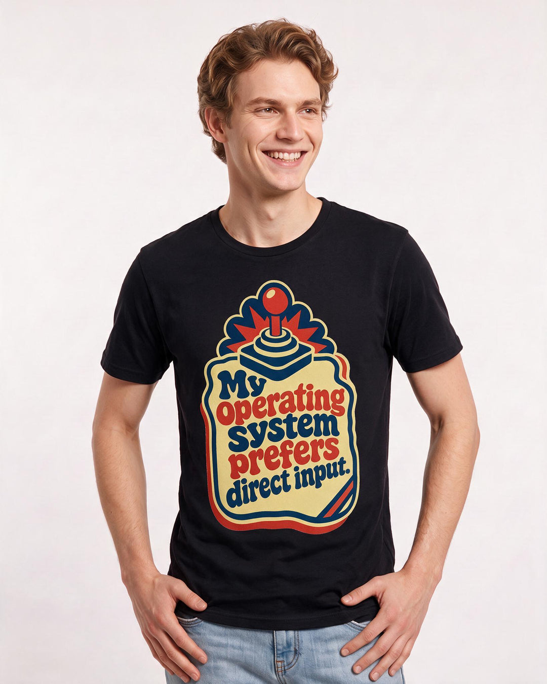 Graphic Men's Black T-Shirt - My operating system prefers direct product image 3