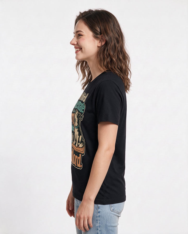 Cat Lover Black T-Shirt for Women – Everyday Expression Graphic Tee product image 2