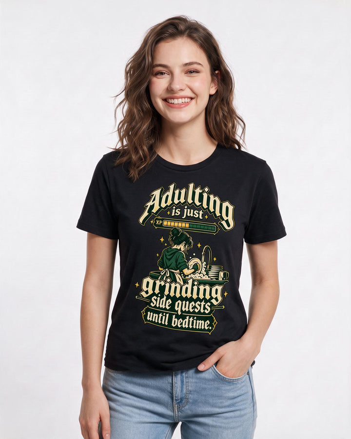 Gaming Black T-Shirt for Women – Game Night Graphic Tee product image 1