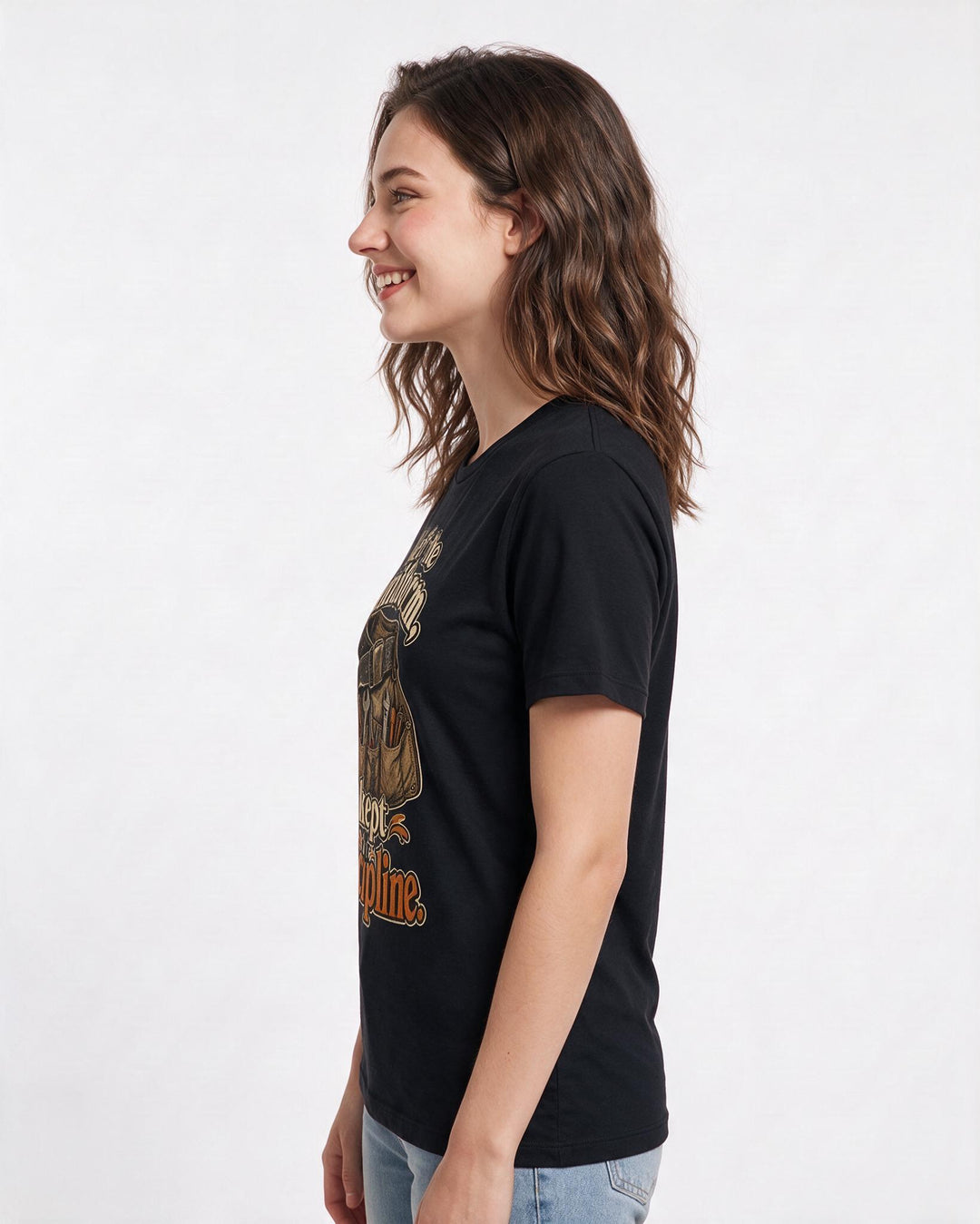 Veteran Women's Black T-Shirt – Left the uniform, kept the discipline. product image 2