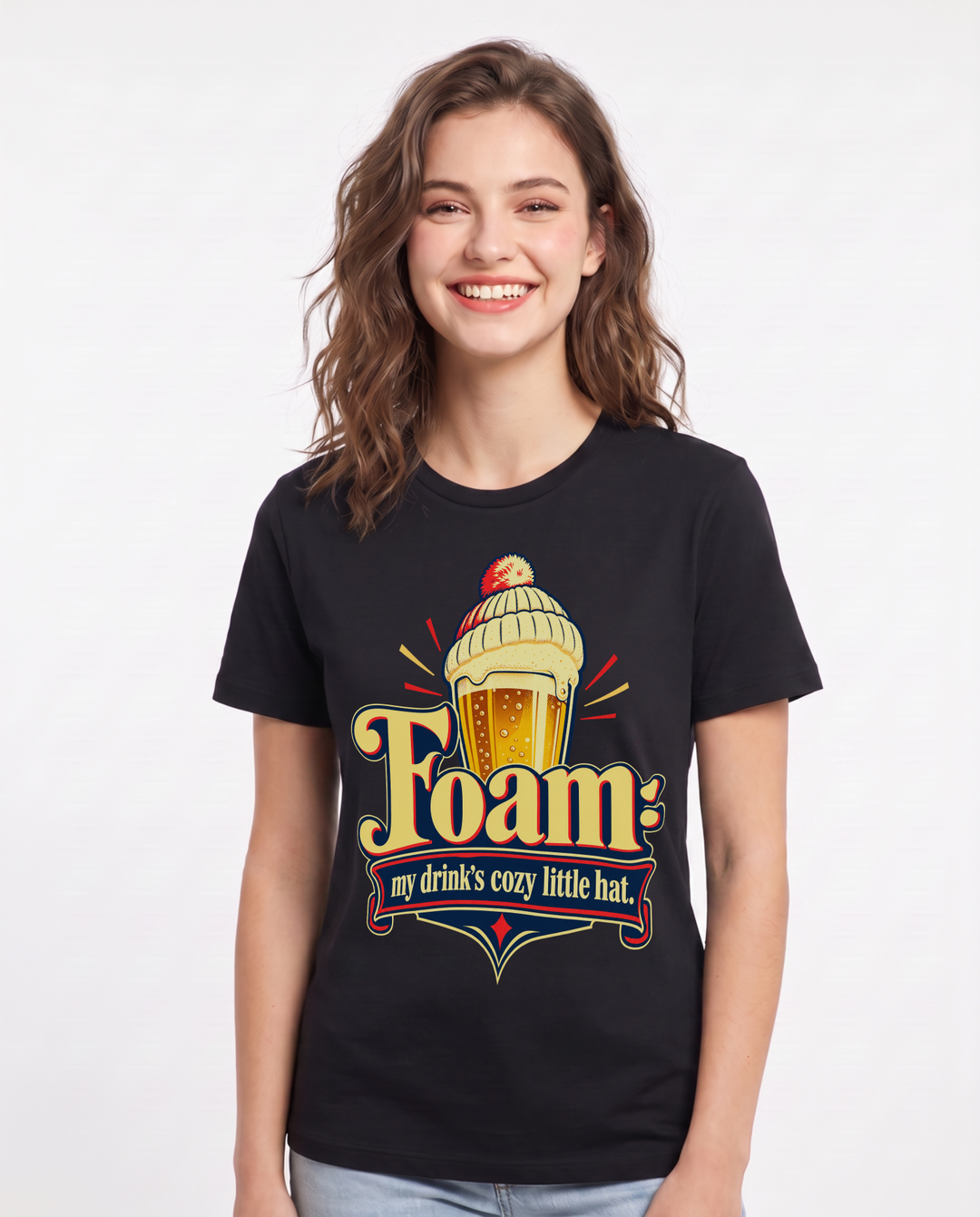 Beer Black T-Shirt for Women – Everyday Expression Graphic Tee product image 3