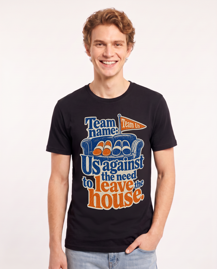 Couples Black T-Shirt for Men – Everyday Expression Graphic Tee product image 1