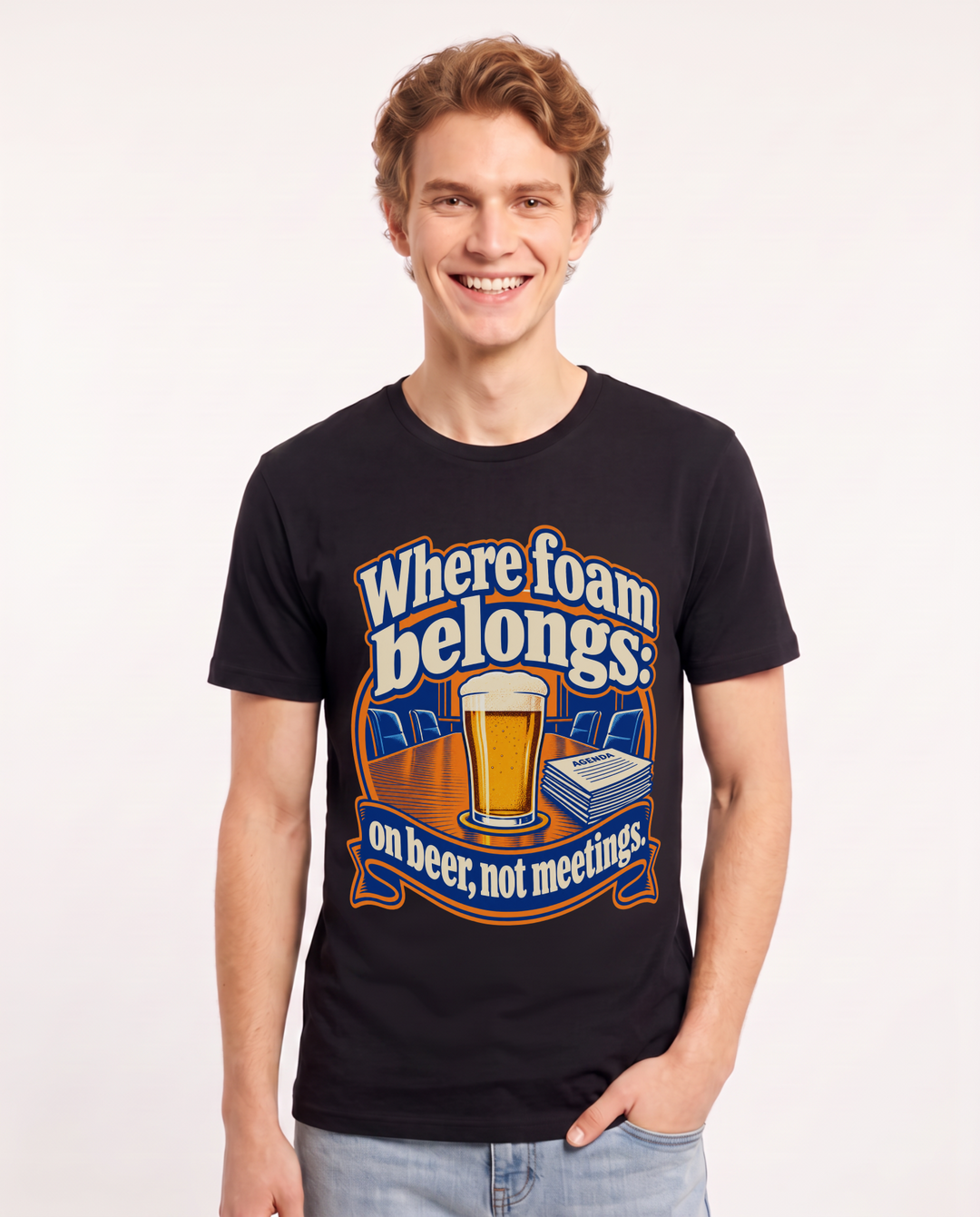 Beer Black T-Shirt for Men – Everyday Expression Graphic Tee product image 3