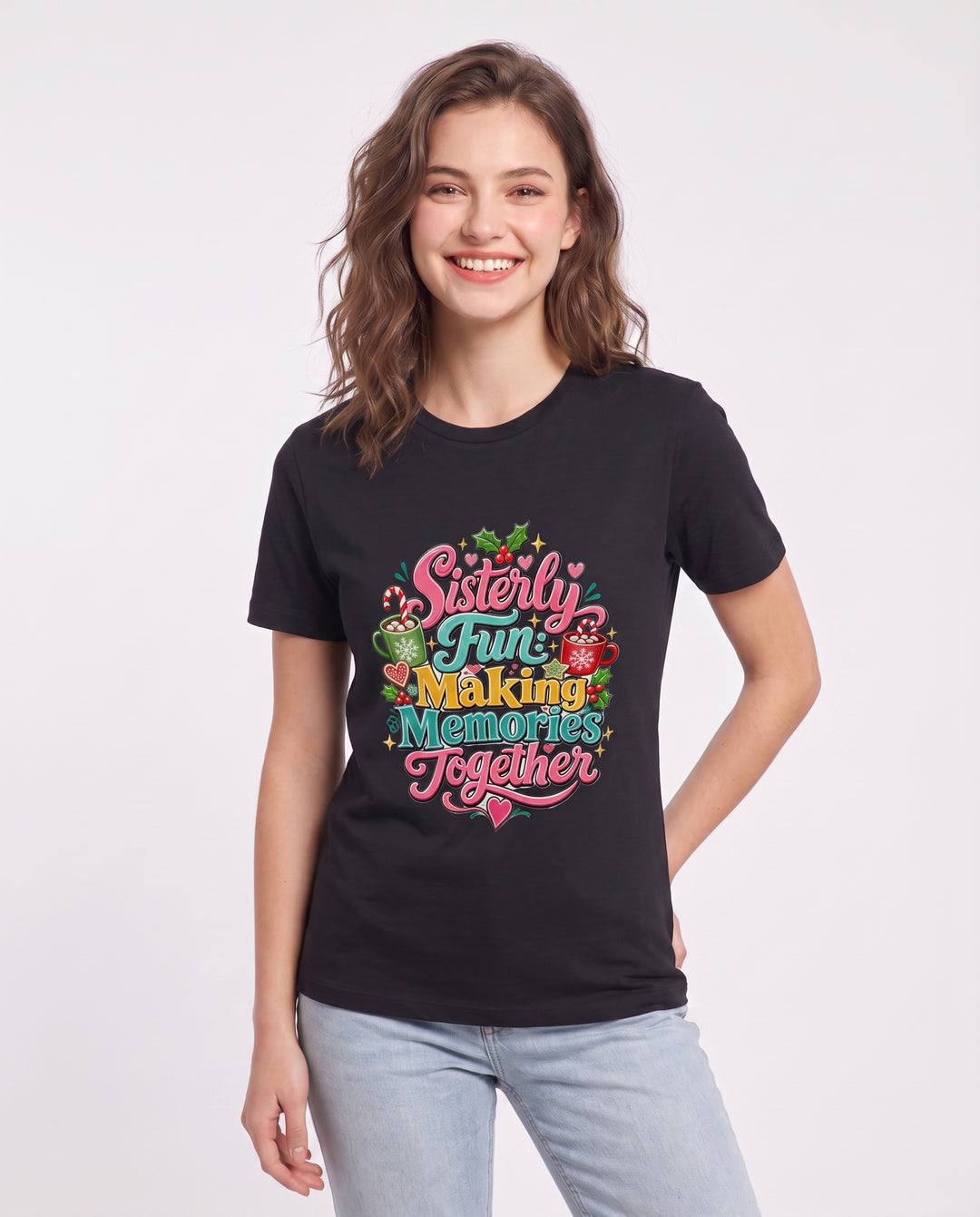 Sisterly Fun: Making Memories Together Women's Black T-Shirt product image 1