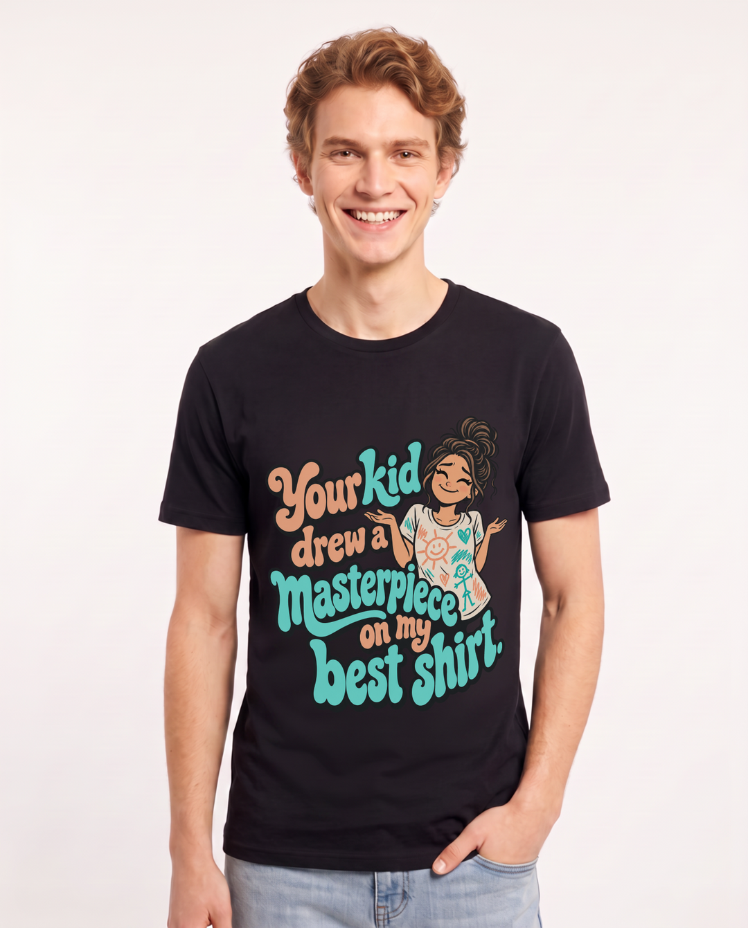 Teacher Black T-Shirt for Men – Everyday Expression Graphic Tee product image 3