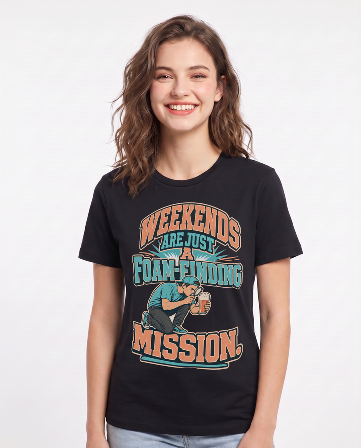 Beer Black T-Shirt for Women – Everyday Expression Graphic Tee product image 3