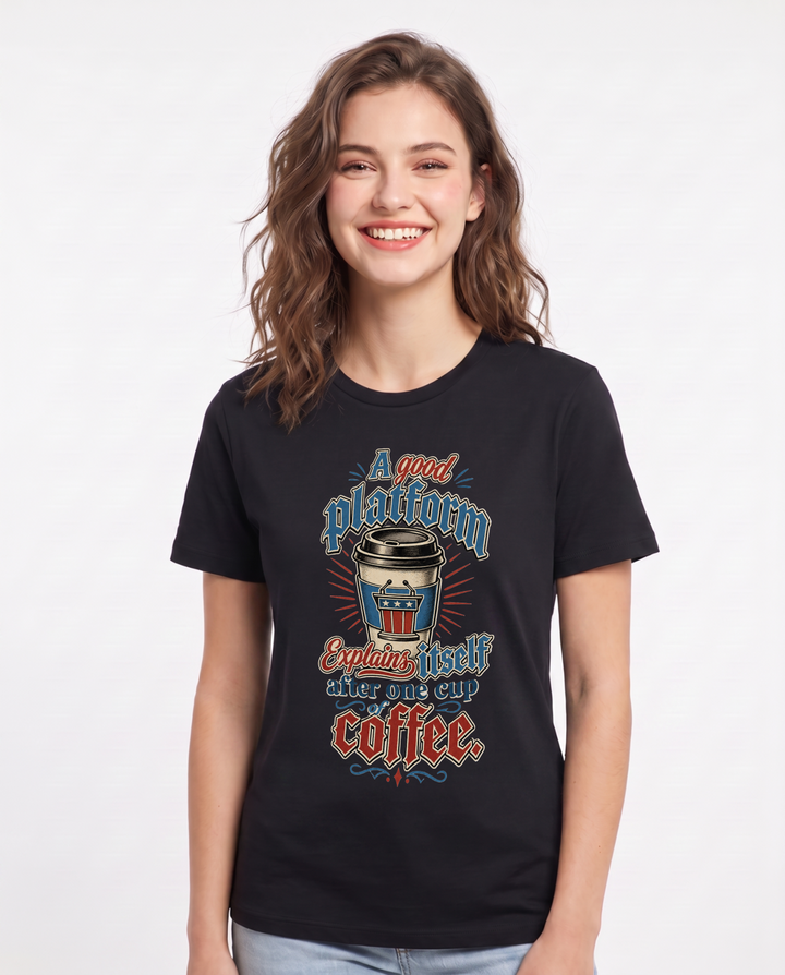 Political Statement Black T-Shirt for Women – Everyday Expression Graphic Tee product image 3