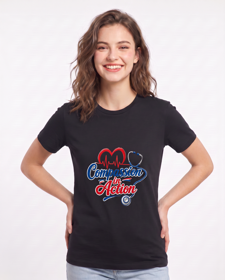Compassion in Action Women's Black T-Shirt product image 1