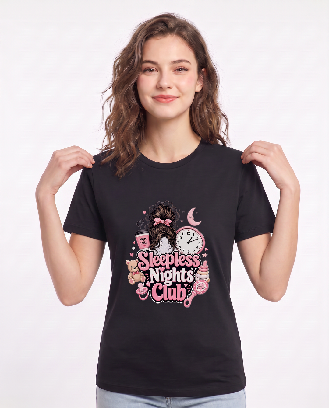 Sleepless Nights Club Women's Black T-Shirt product image 1