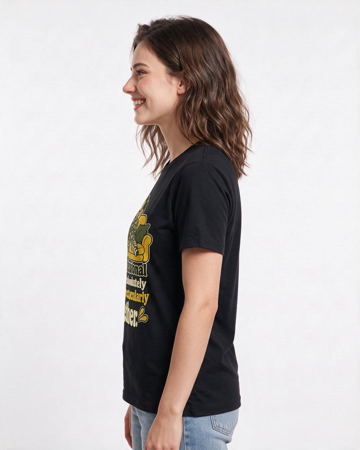 Couples Black T-Shirt for Women – Everyday Expression Graphic Tee product image 2