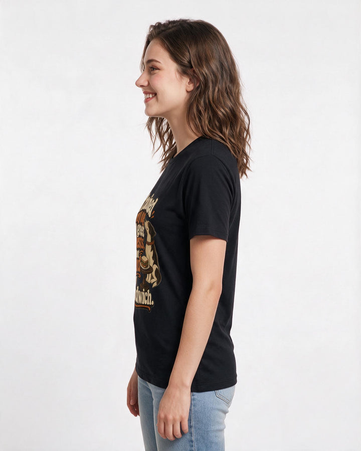 Cat Lover Black T-Shirt for Women – Everyday Expression Graphic Tee product image 2