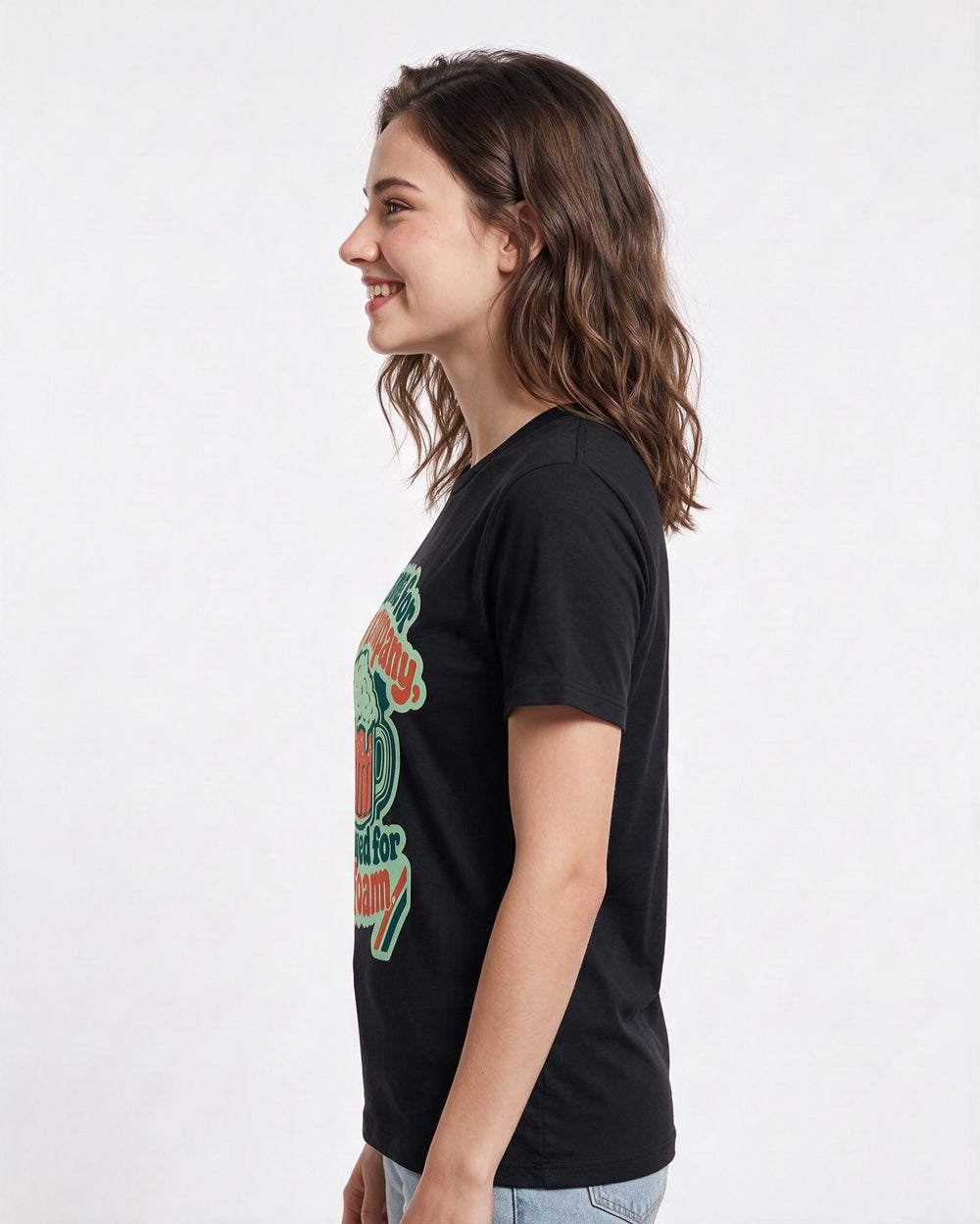Funny Beer Women's Black T-Shirt - I came for the company, I stayed product image 2
