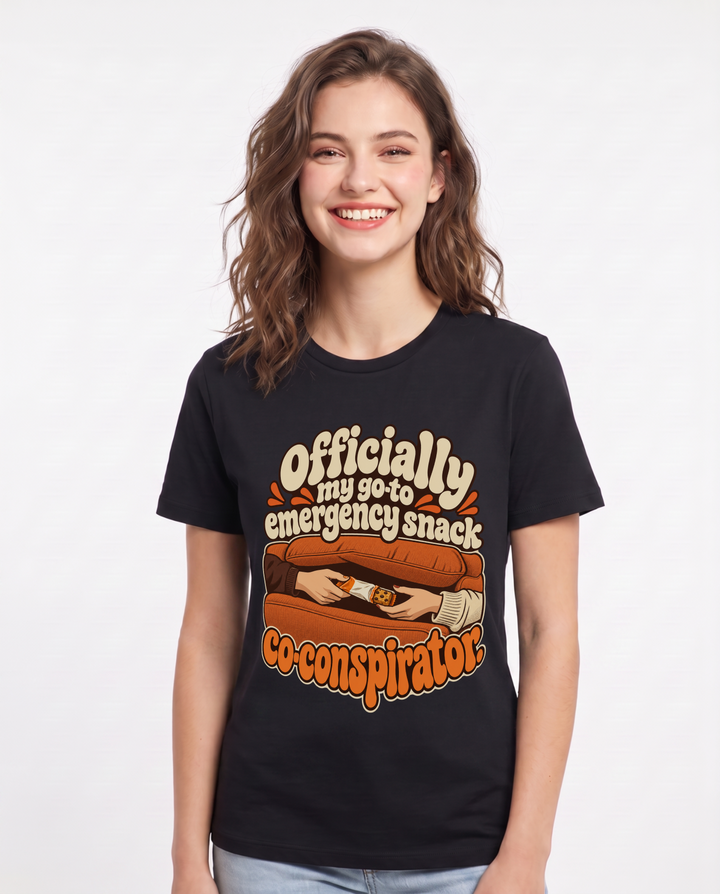 Couples Black T-Shirt for Women – Everyday Expression Graphic Tee product image 3