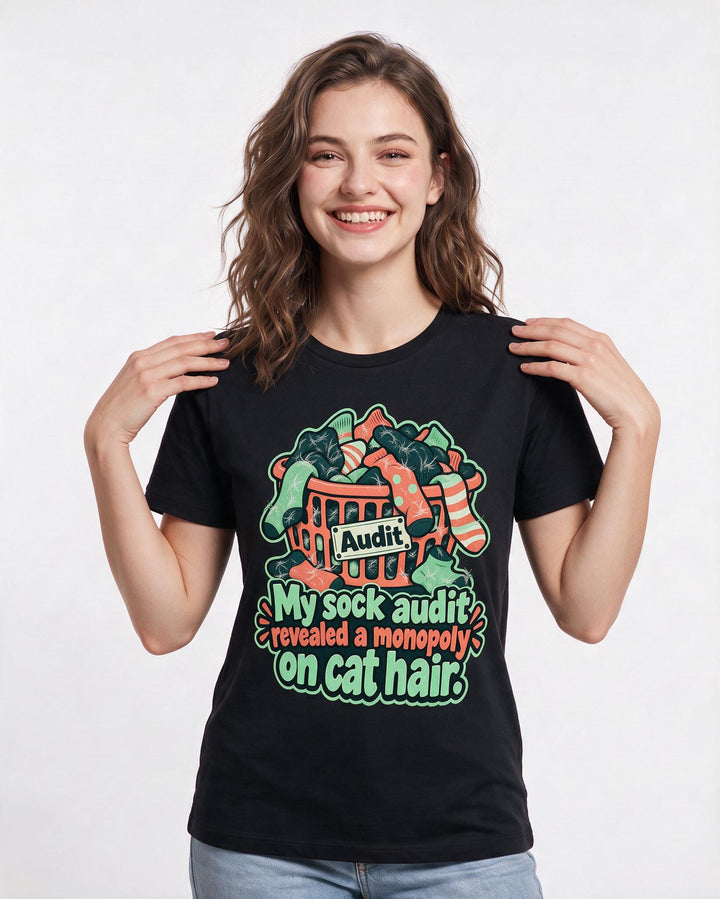 Cat Lover Black T-Shirt for Women – Everyday Expression Graphic Tee product image 1