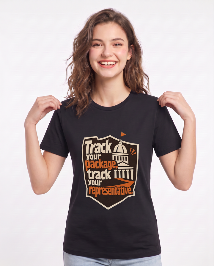 Graphic Women's Black T-Shirt - Track your package, track your product image 3