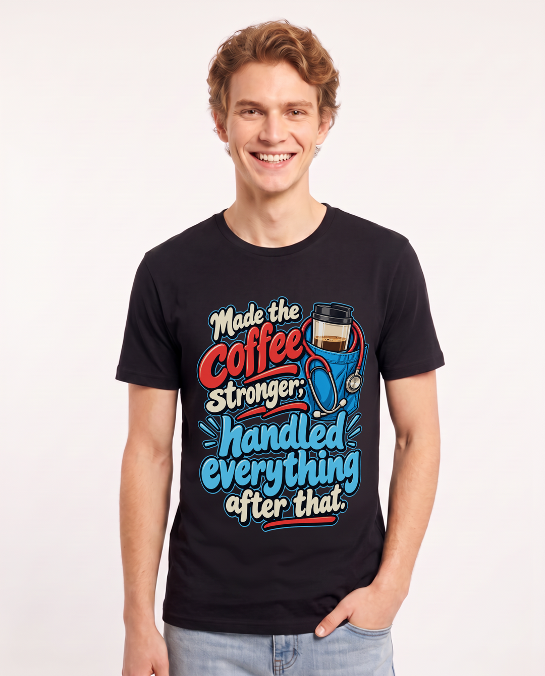 Nurse Black T-Shirt for Men – Nursing Life Graphic Tee product image 3