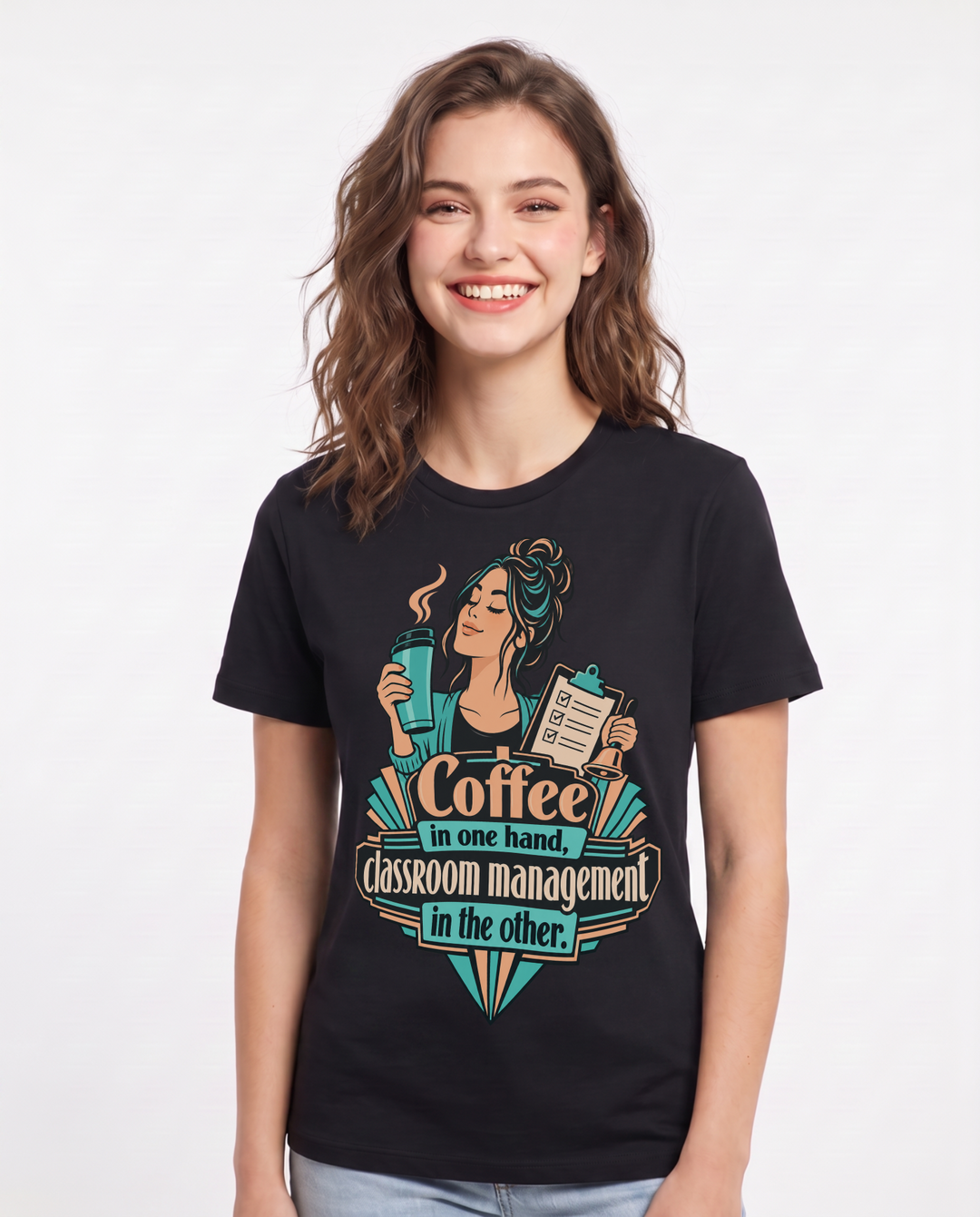 Teacher Black T-Shirt for Women – Everyday Expression Graphic Tee product image 3