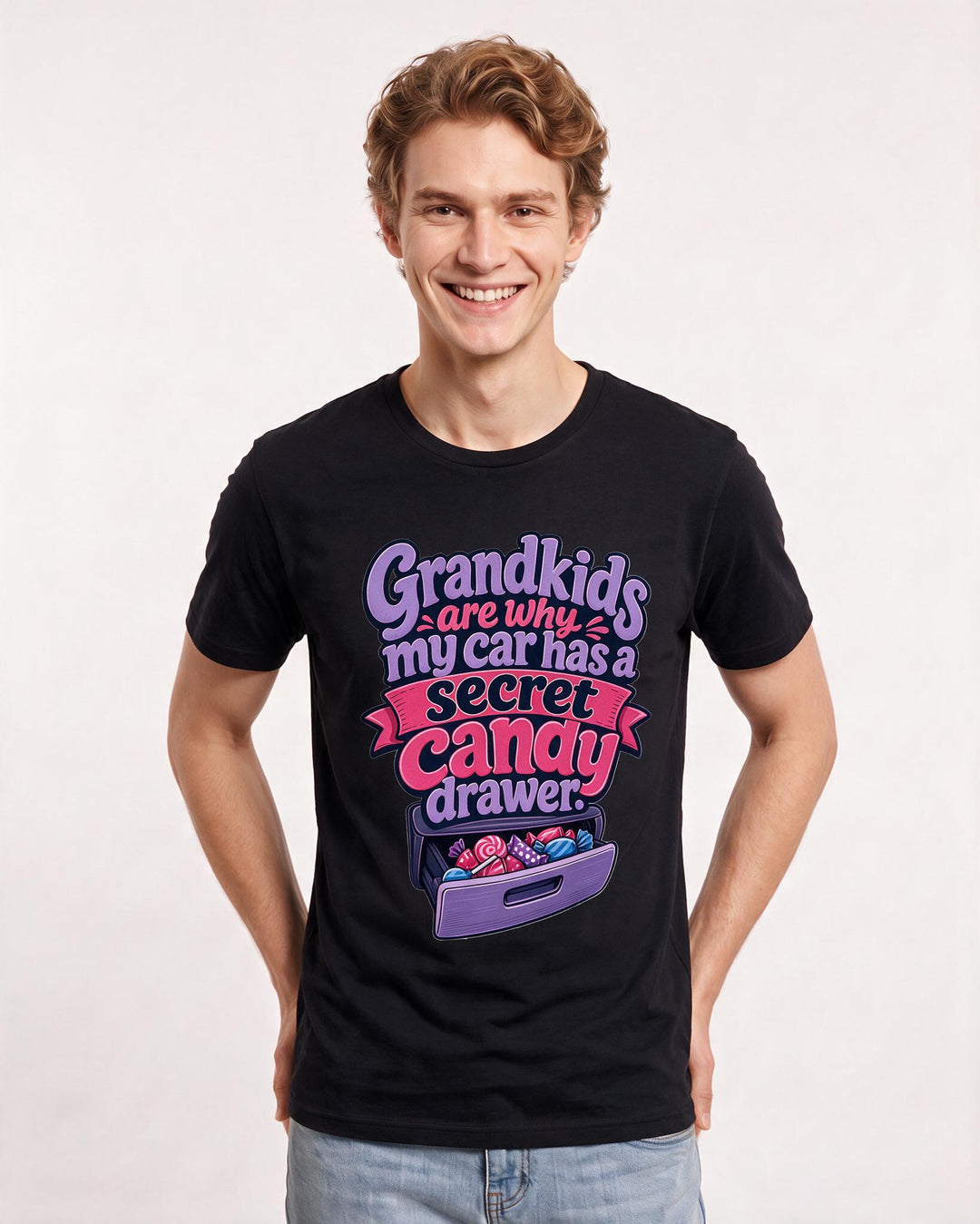 Grandparent Black T-Shirt for Men – Everyday Expression Graphic Tee product image 1