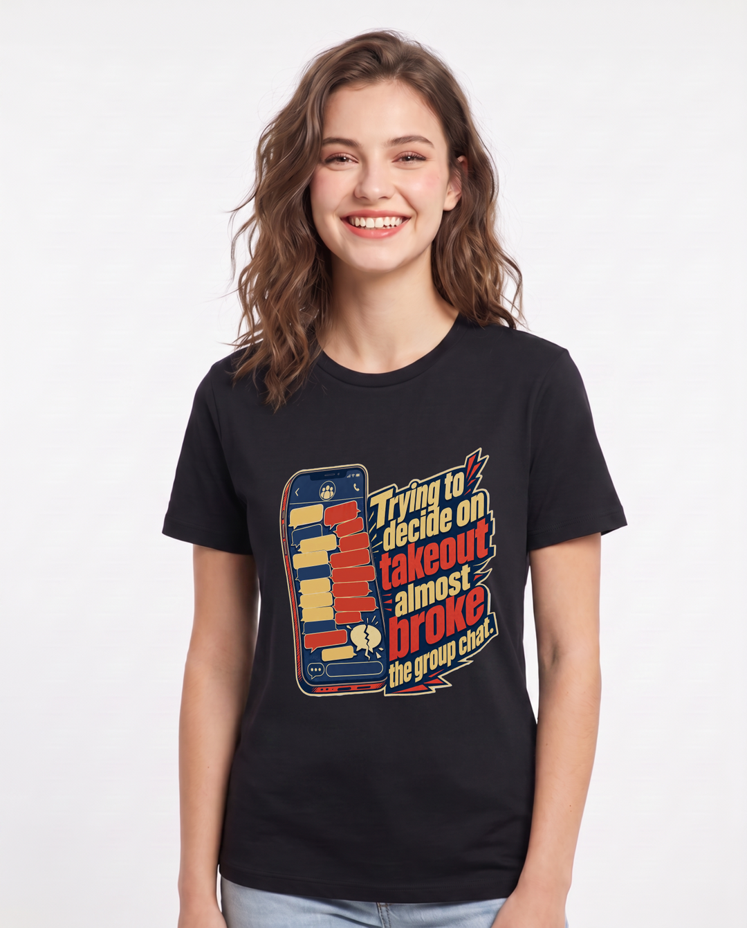 Meme Black T-Shirt for Women – Everyday Expression Graphic Tee product image 1