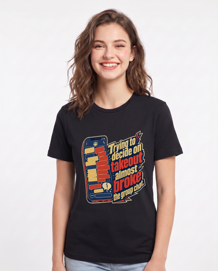 Meme Black T-Shirt for Women – Everyday Expression Graphic Tee product image 1