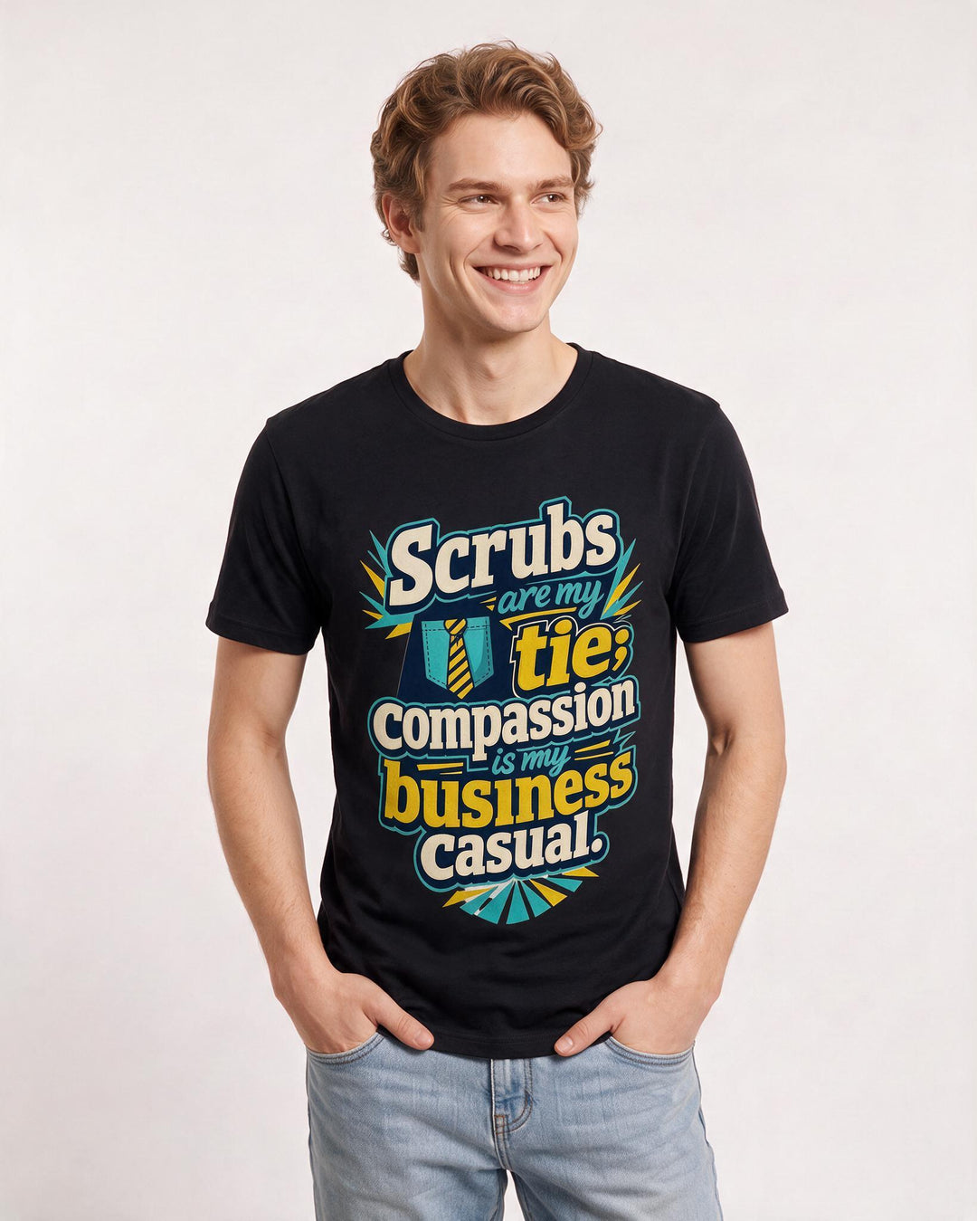 Nurse Black T-Shirt for Men – Nursing Life Graphic Tee product image 1